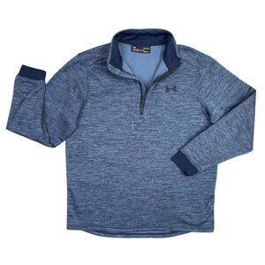 Under Armour 1/4 Quarter Zip Fleece Pullover Mens Medium M Blue Coldgear 1320745
